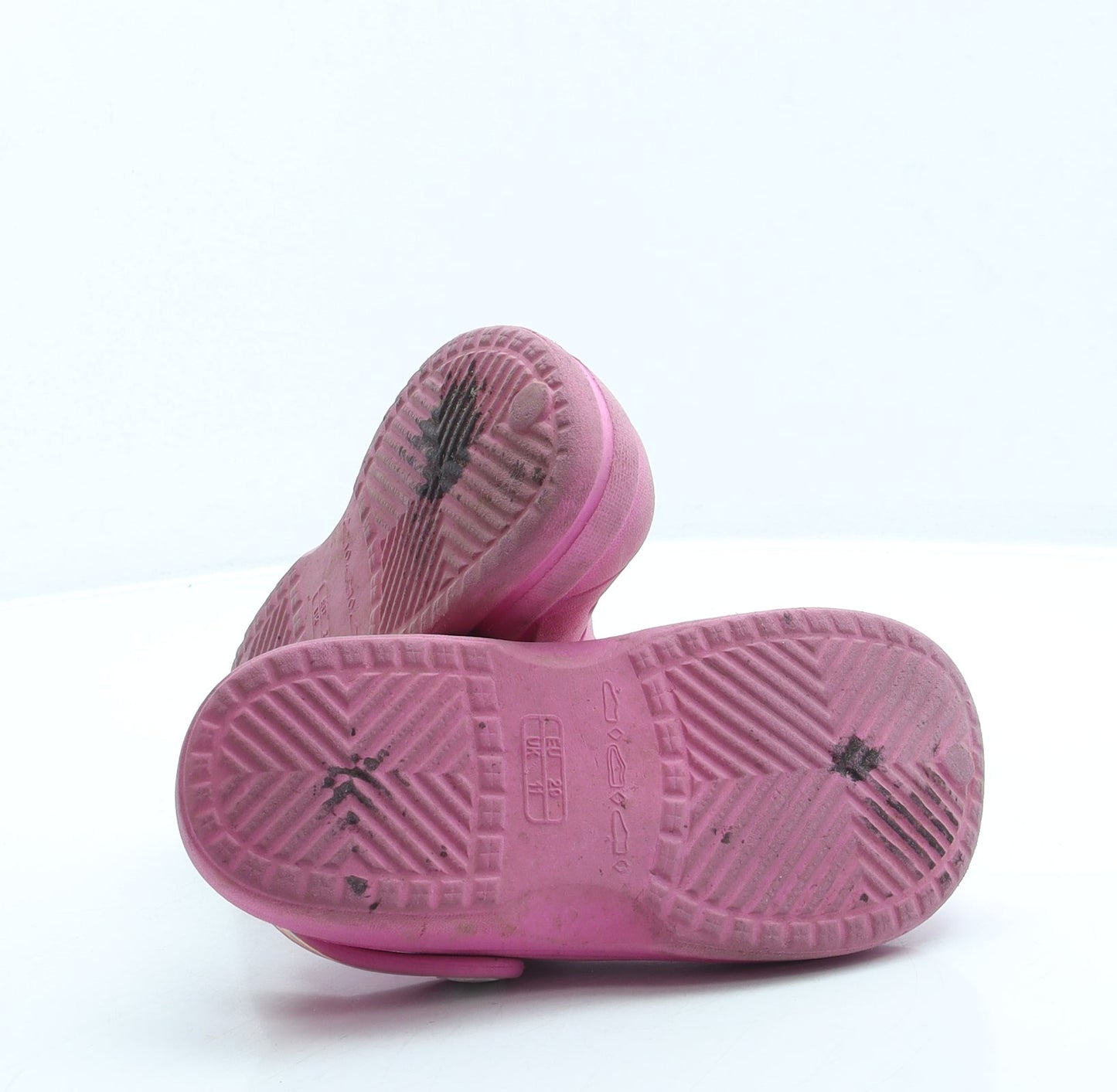 Preworn Girls Pink Rubber Clog Sandal UK 11 20 - Rainbow