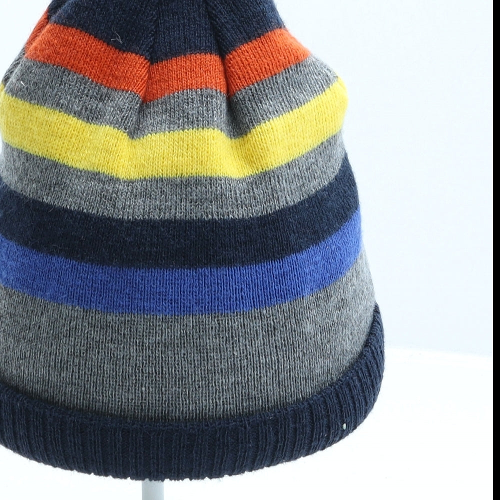 George Boys Multicoloured Striped Acrylic Beanie One Size