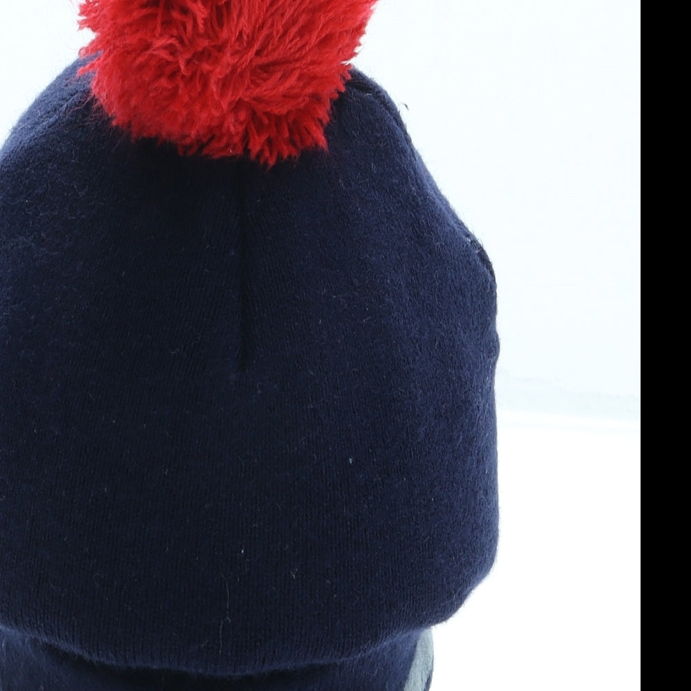 Primark Boys Blue Acrylic Bobble Hat Size M - Spiderman
