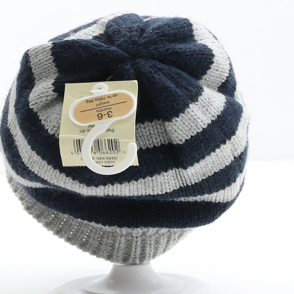 George Boys Multicoloured Striped Acrylic Beanie Size S