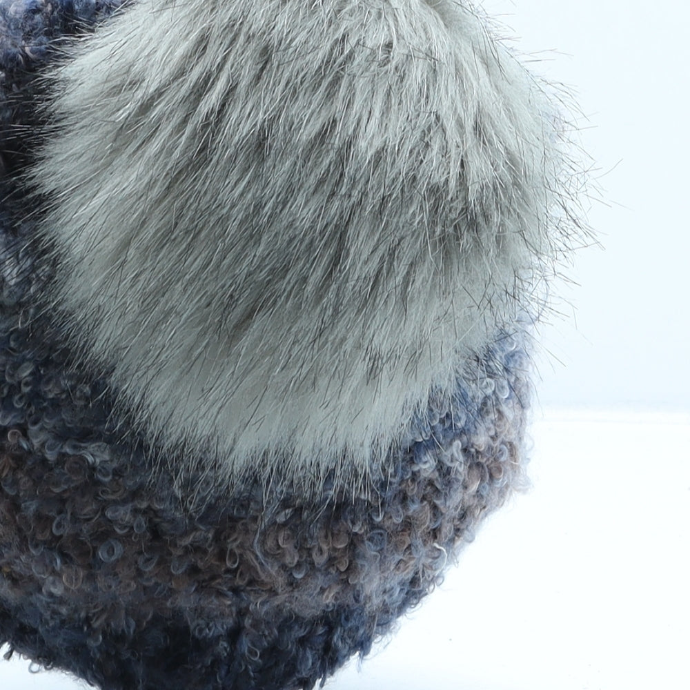 Preworn Womens Blue Acrylic Bobble Hat One Size