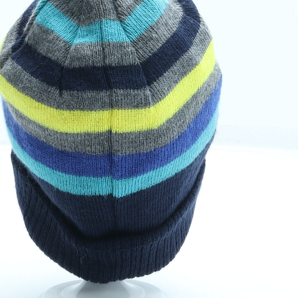 George Boys Multicoloured Striped Acrylic Beanie One Size