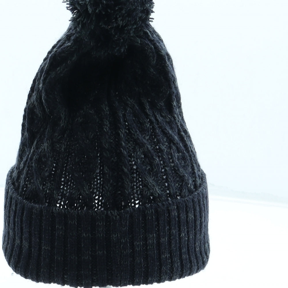 F&F Boys Blue Acrylic Bobble Hat One Size