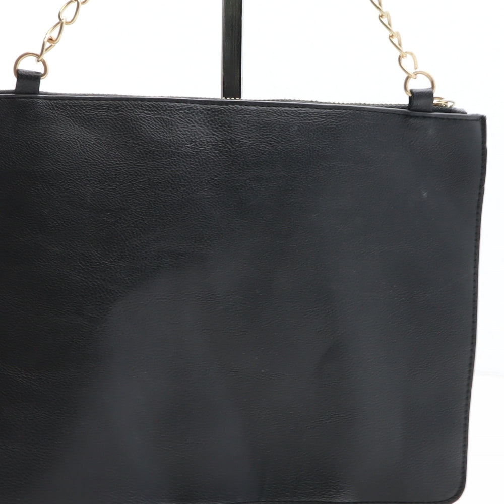 Primark Womens Black Solid Polyurethane Crossbody Size Medium
