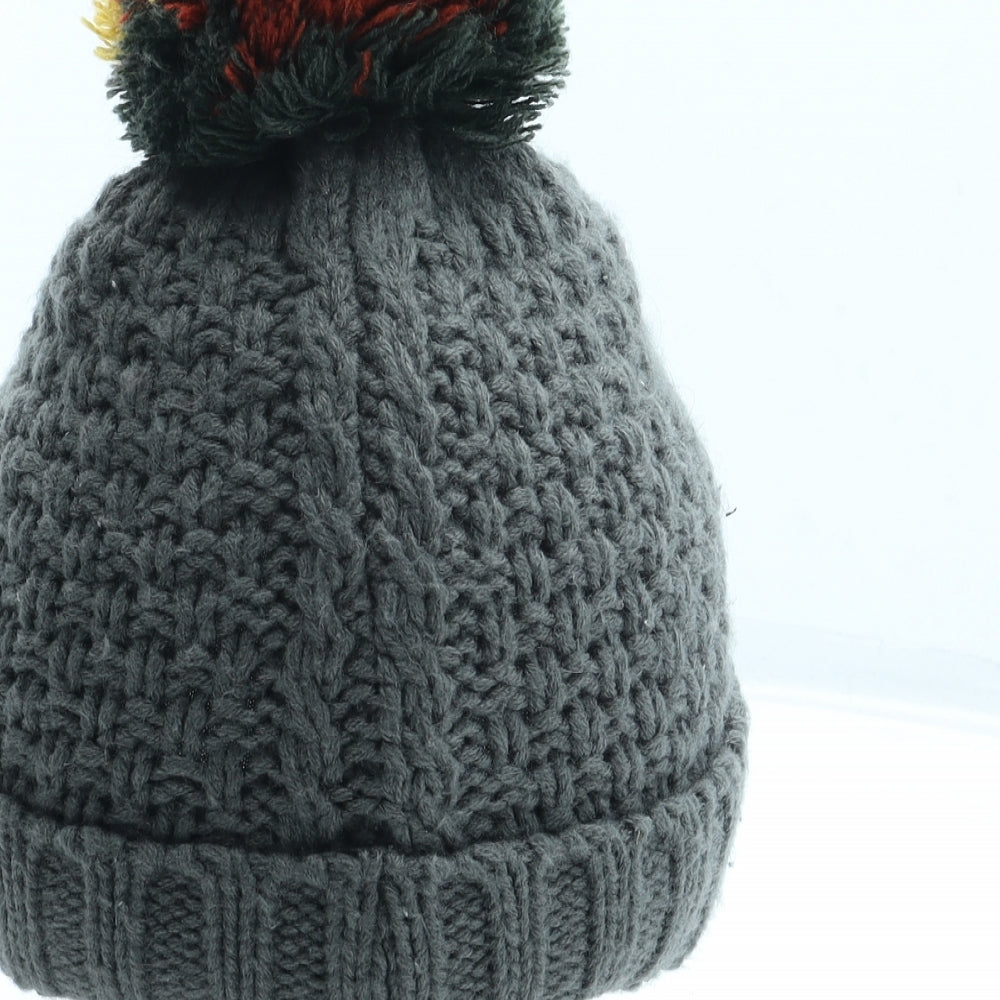 George Boys Grey Acrylic Bobble Hat Size S - Size 1-3 Years