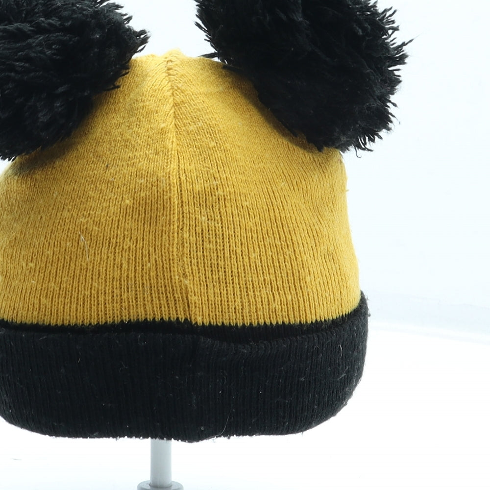 F&F Boys Orange Acrylic Bobble Hat One Size - Mickey Mouse Size 6-12 Months