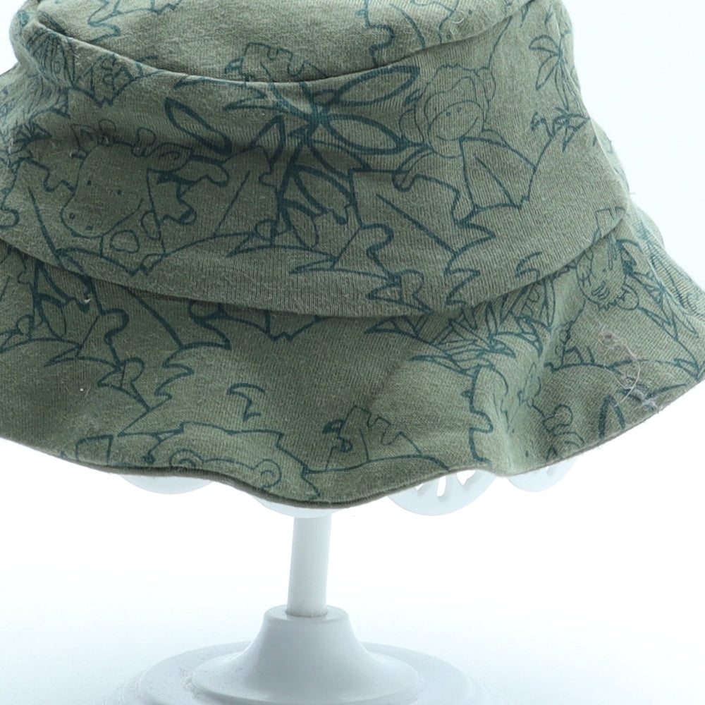 F&F Boys Green Geometric 100% Cotton Bucket Hat One Size - Safari Size 9-12 Months