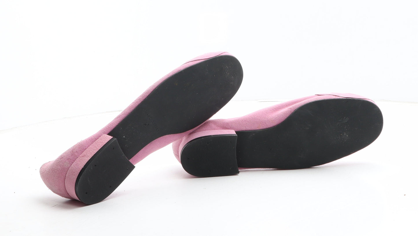 Preworn Womens Pink Synthetic Slip On Flat UK - UK Size Estimated 4