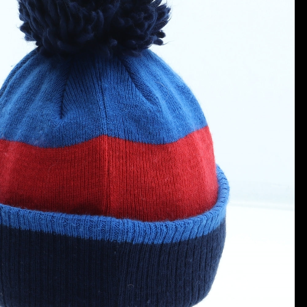 George Boys Blue Colourblock Acrylic Bobble Hat Size S - The Avengers UK Size 4-8 Years