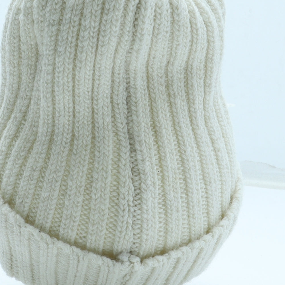 Preworn Womens White Acrylic Beanie One Size
