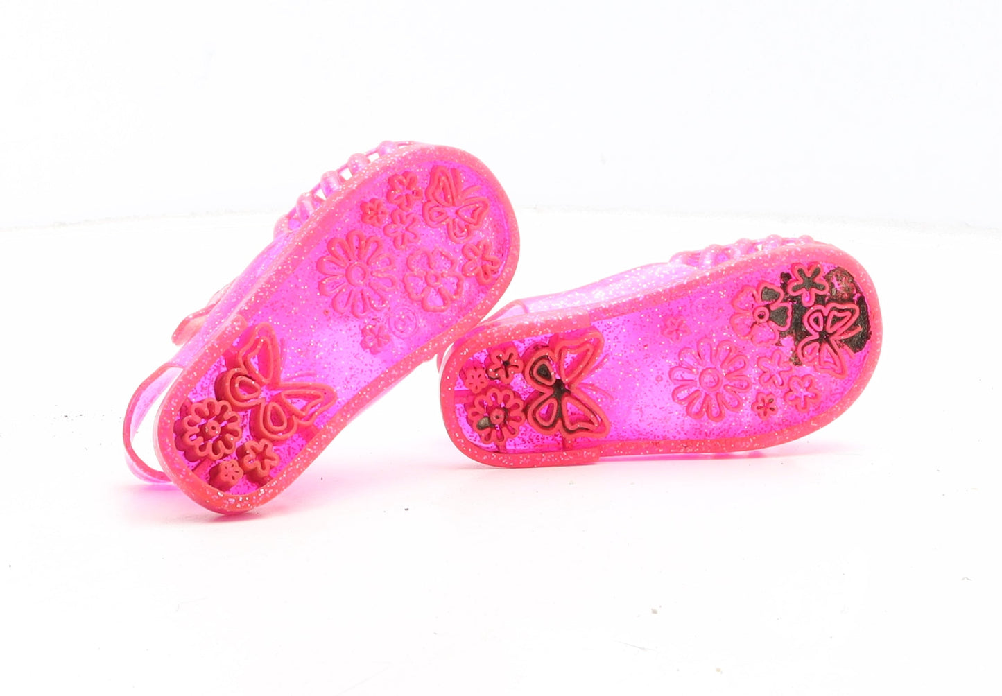 Preworn Girls Pink Synthetic Flat Sandal UK 5 - Jelly