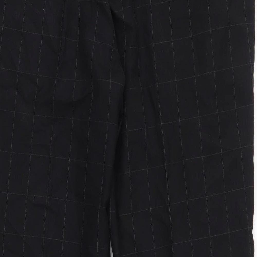 Dwyers & Co Mens Black Check Trousers L26 in