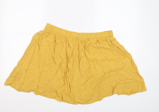 New Look Womens Yellow Flare Skirt Size 16