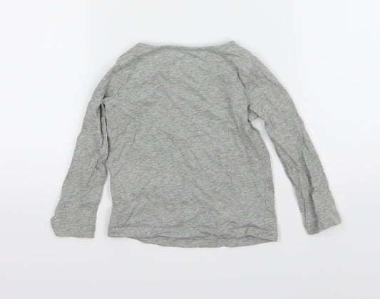 Gap Girls Grey Jersey Basic T-Shirt Size 2 Years - Dog time to play