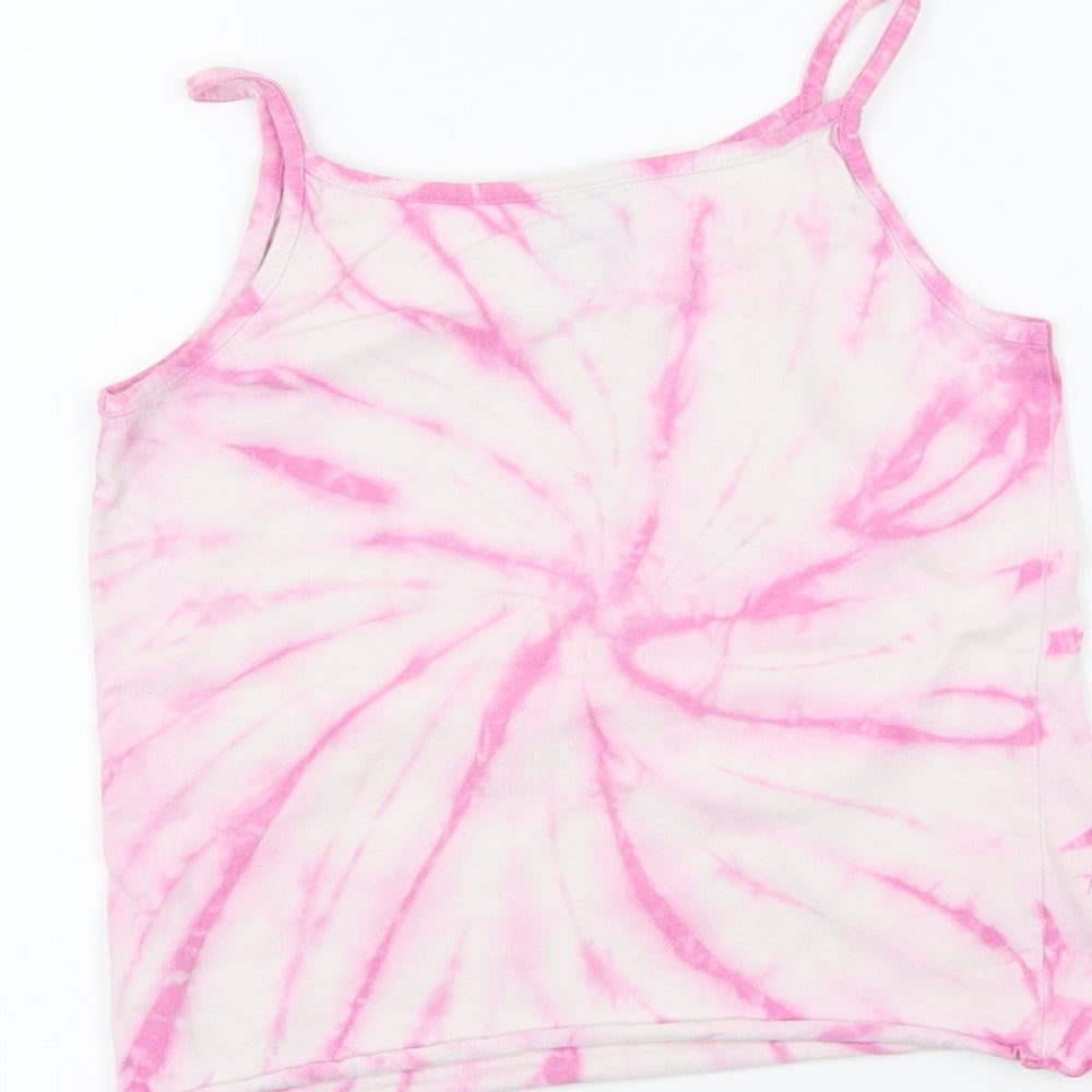 Gap Girls Pink Jersey Camisole T-Shirt Size 6-7 Years - Tie Dye