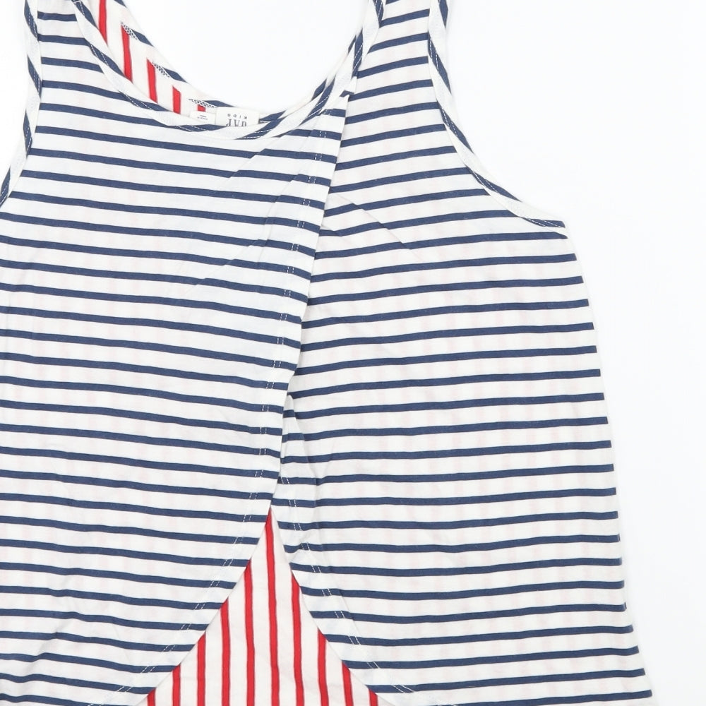 Gap Girls White Striped Basic Tank Size 12-13 Years