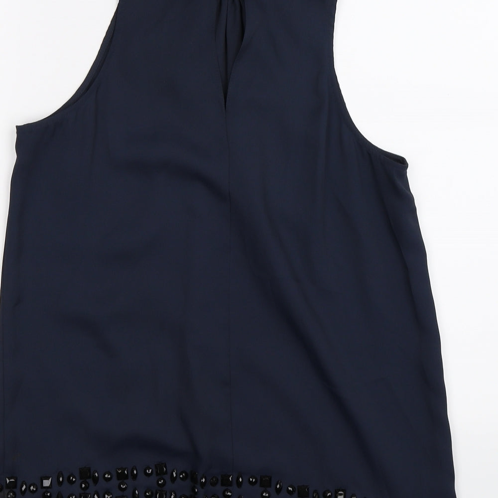 NEXT Womens Blue Chiffon Tunic Blouse Size 10