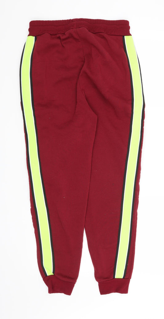 Preworn Womens Red Striped Sweatpants Trousers Size L L25 in