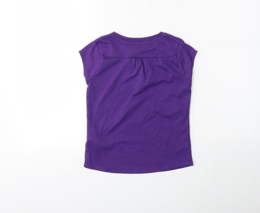 LA Gear Girls Purple Basic T-Shirt Size 7 Years