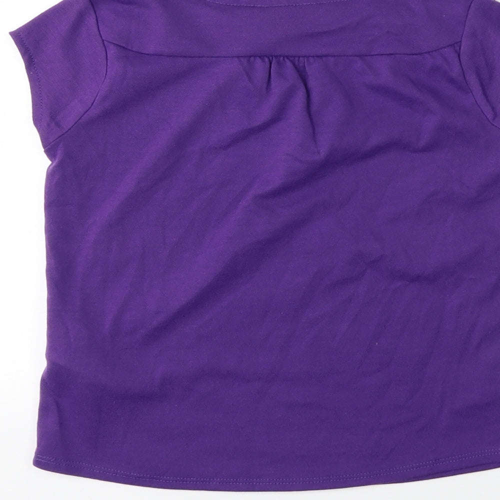 LA Gear Girls Purple Basic T-Shirt Size 7 Years