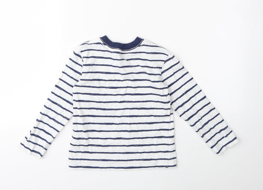 Little Me Boys White Striped Basic T-Shirt Size 4 Years