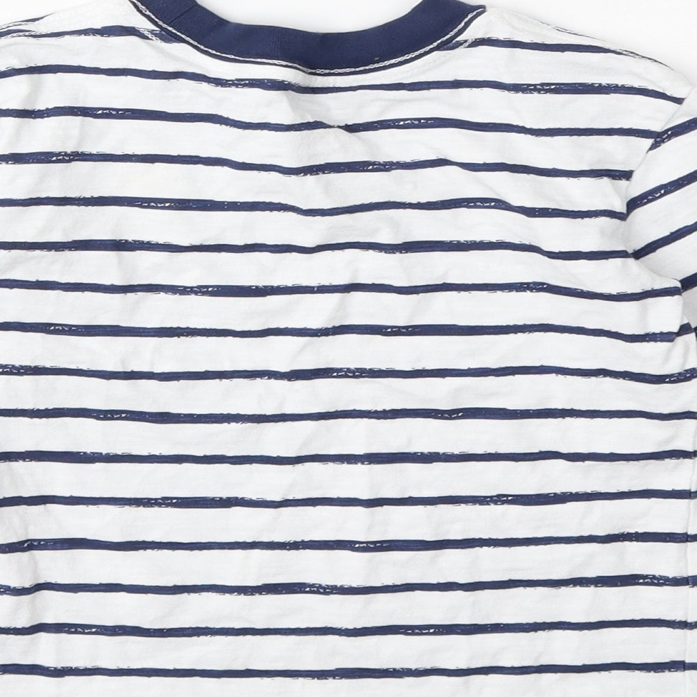 Little Me Boys White Striped Basic T-Shirt Size 4 Years