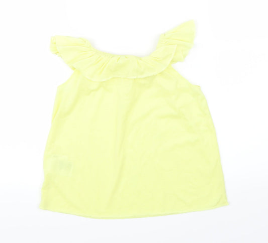 H&M Girls Yellow Basic T-Shirt Size 5-6 Years
