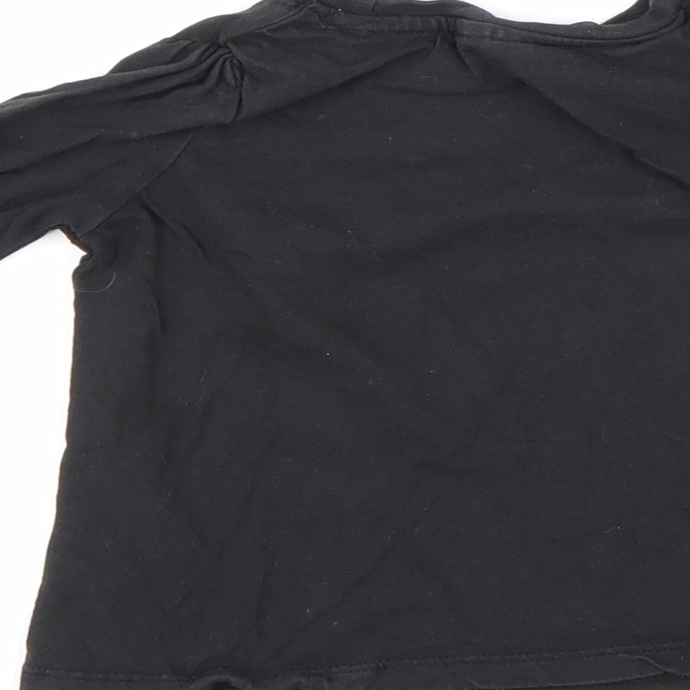 So Cute Girls Black Basic T-Shirt Size 18-24 Months