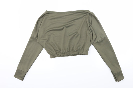 Femme Luxe Womens Green Jersey Pullover Sweatshirt Size S