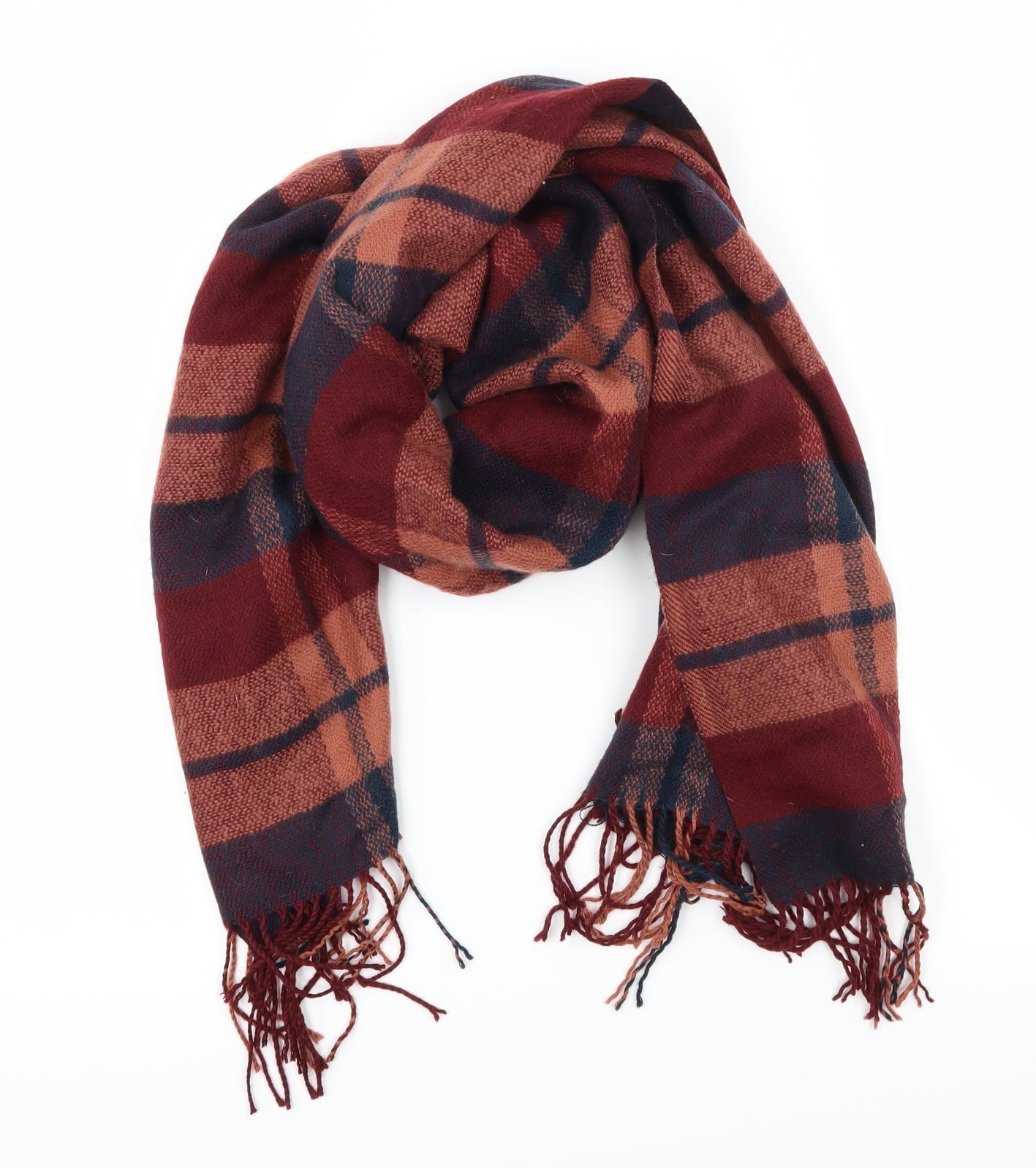 Matalan Womens Red Check Knit Scarf