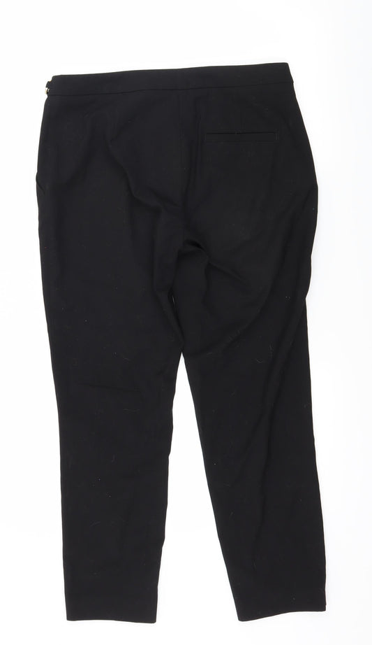 H&M Womens Black Trousers Size 10 L25 in