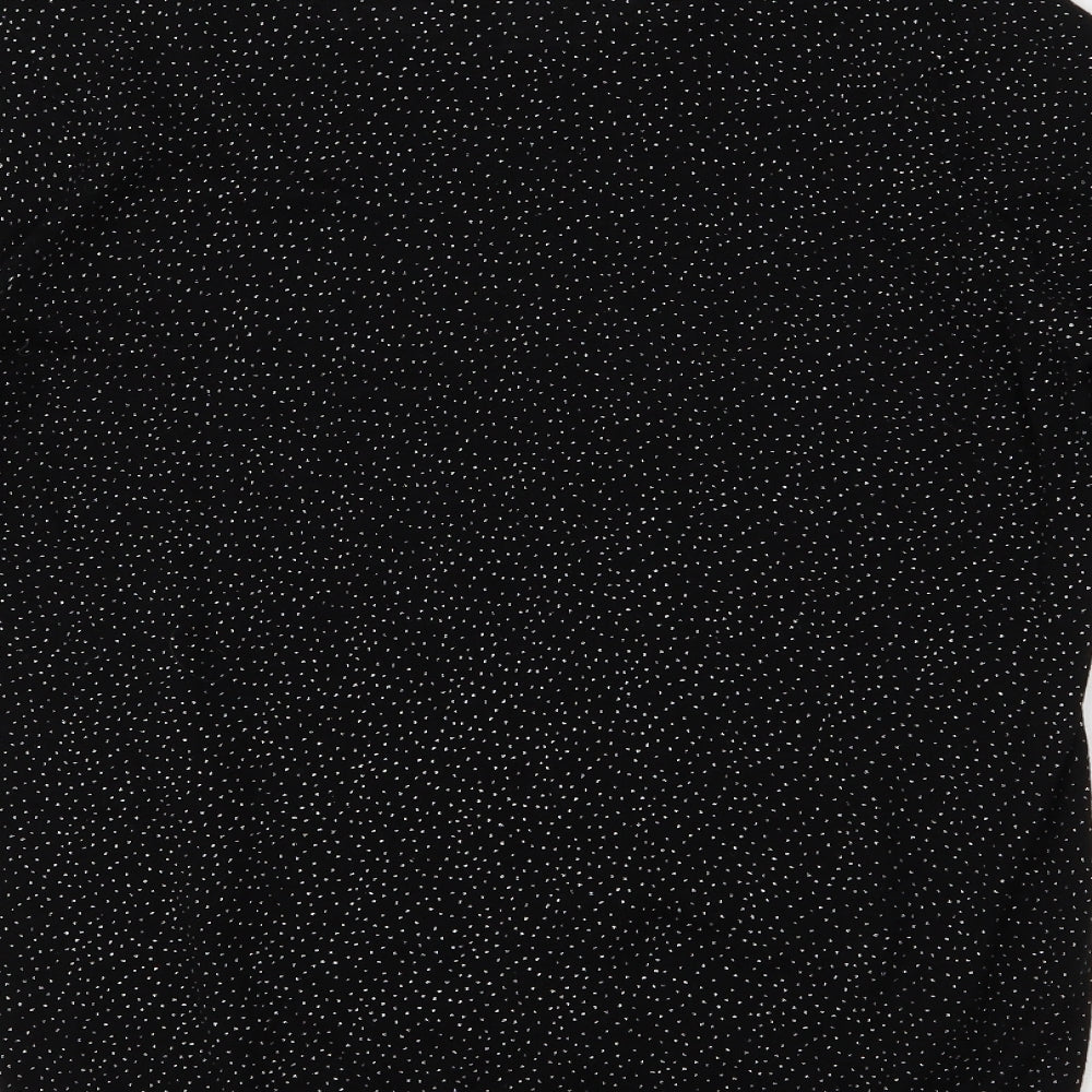 Mango Womens Black Polka Dot Knit Pullover Jumper Size M