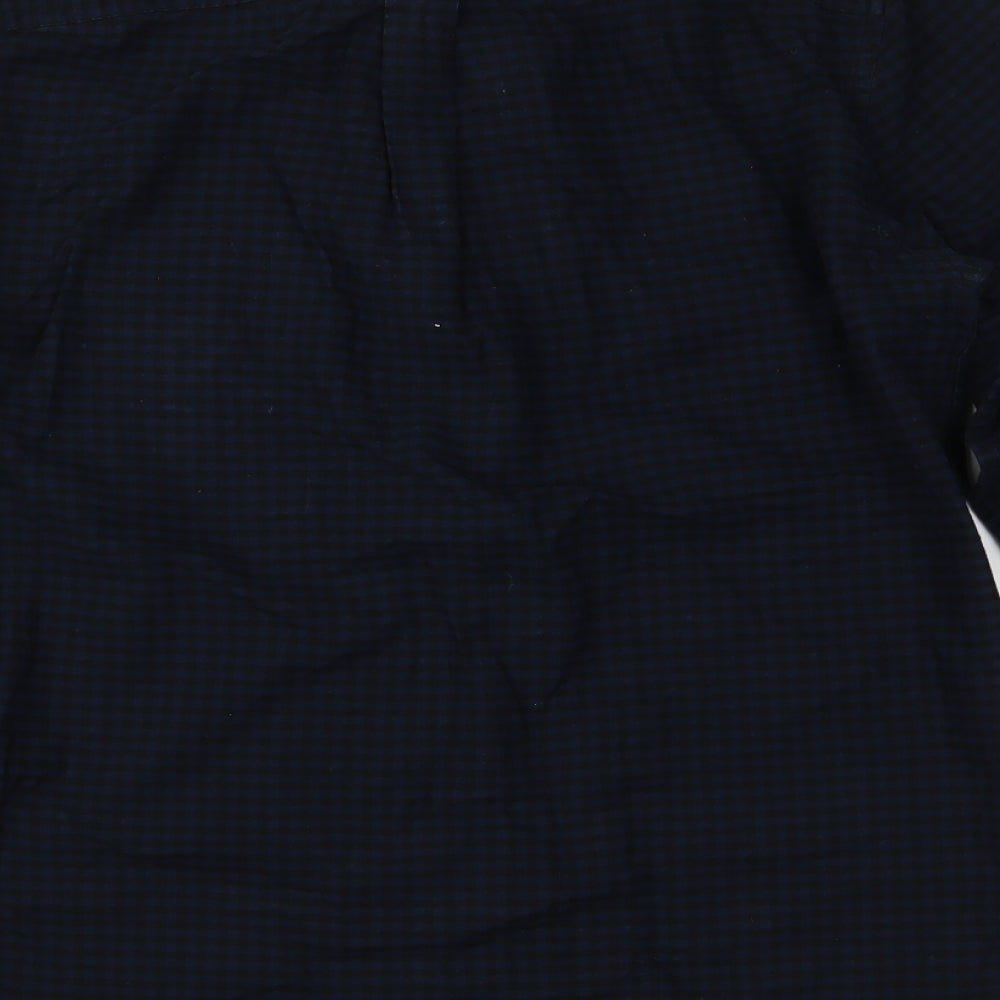 H&M Mens Blue Check Button-Up Size S