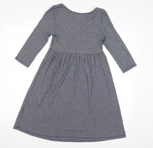 H&M Womens Blue Striped A-Line Size S