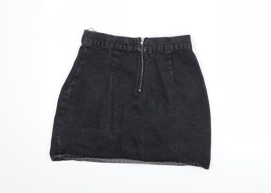 denim co Womens Black Denim A-Line Skirt Size 10