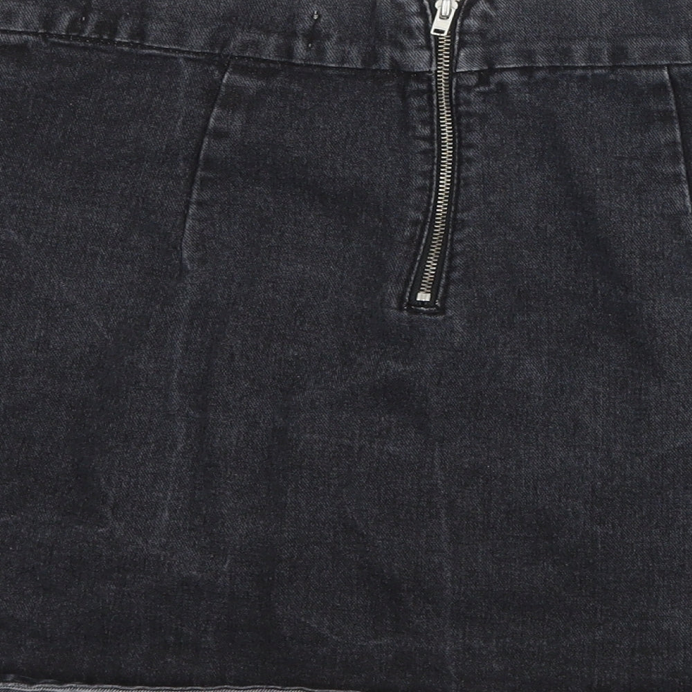 denim co Womens Black Denim A-Line Skirt Size 10