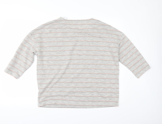 TU Womens Grey Striped Pullover Jumper Size 16