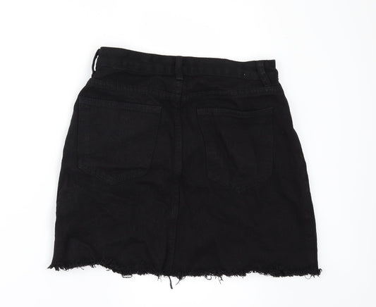 PRETTYLITTLETHING Womens Black Denim Mini Skirt Size 8