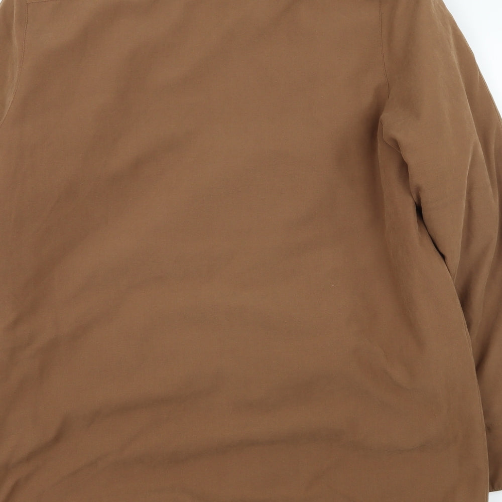 Preworn Womens Brown Overcoat Coat Size 10