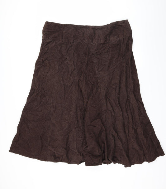 Preworn Womens Brown Corduroy Flare Skirt Size 42