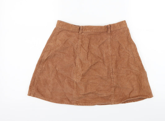 Preworn Womens Brown Corduroy Mini Skirt Size S