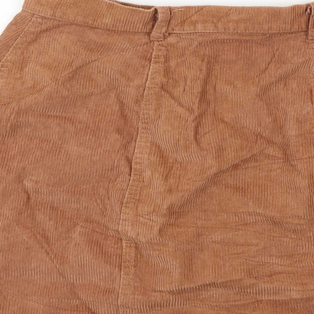 Preworn Womens Brown Corduroy Mini Skirt Size S