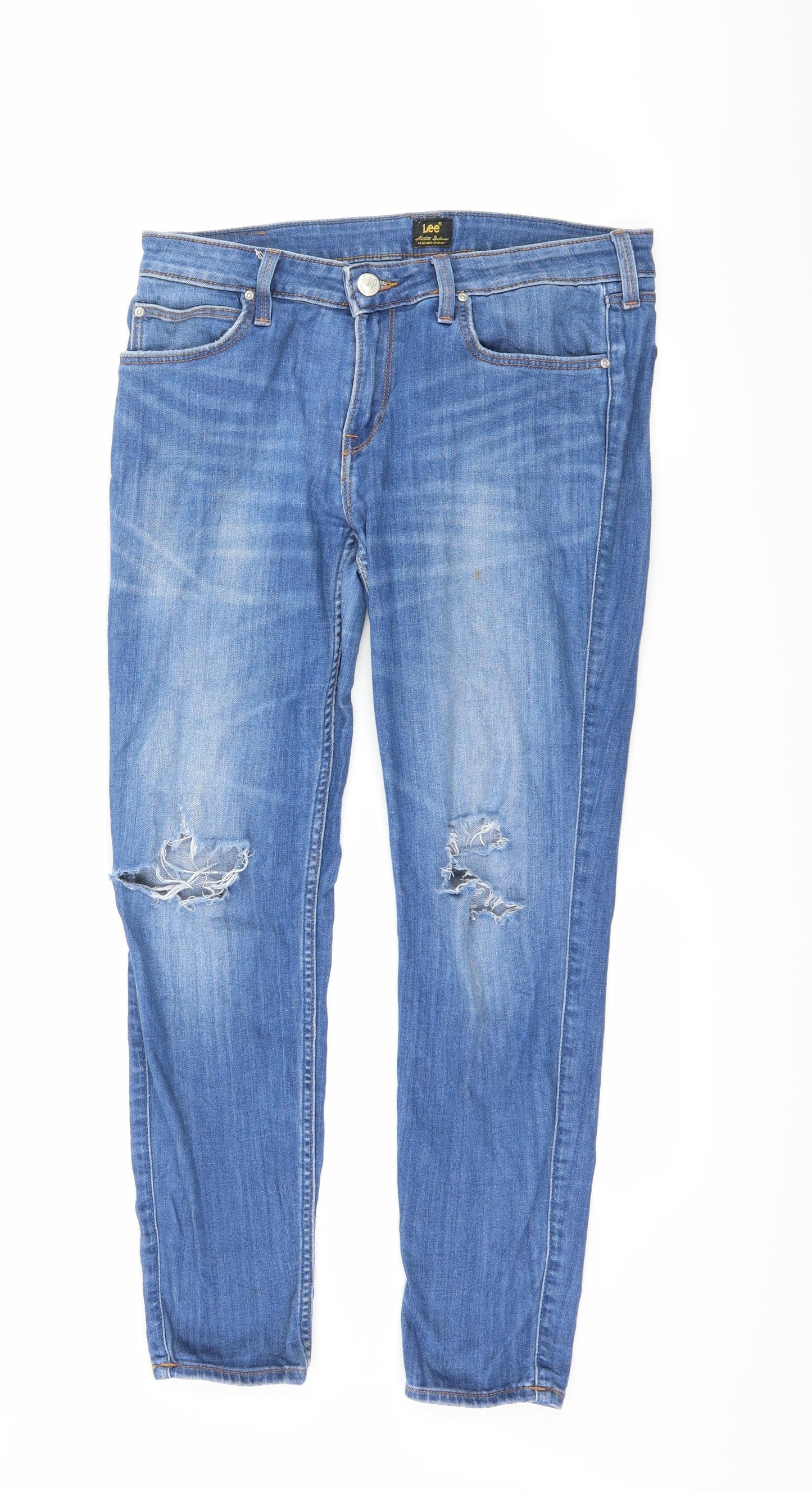 Lee Womens Blue Denim Skinny Jeans Size 34 L28 in