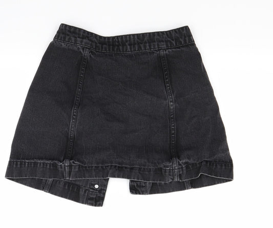 Savida Womens Black Denim Mini Skirt Size 6