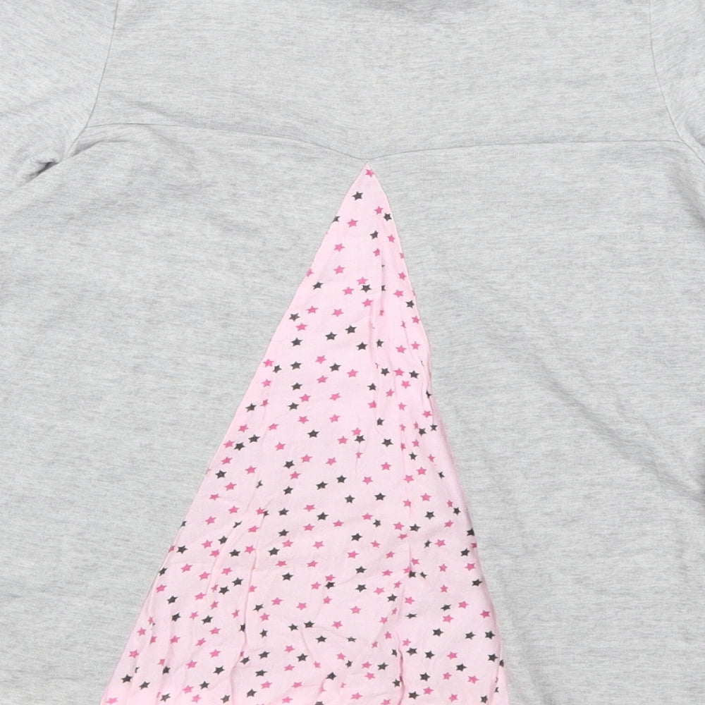 F&F Girls Grey Basic T-Shirt Size 6-7 Years - Hot Air Balloon