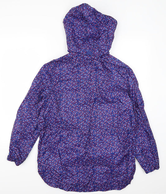 Dunnes Womens Blue Floral Rain Coat Coat Size M