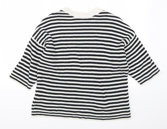 Noisy may Womens Black Striped Pullover Jumper Size XS