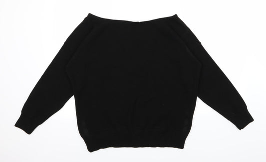 Misspap Womens Black Knit Pullover Jumper Size L