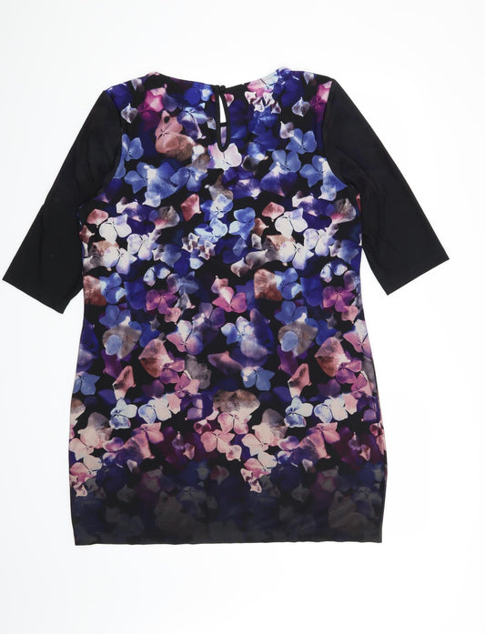 Ann Scholz Womens Purple Floral Shift Size 14