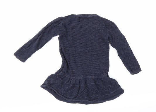 TU Girls Blue Jumper Dress Size 2-3 Years